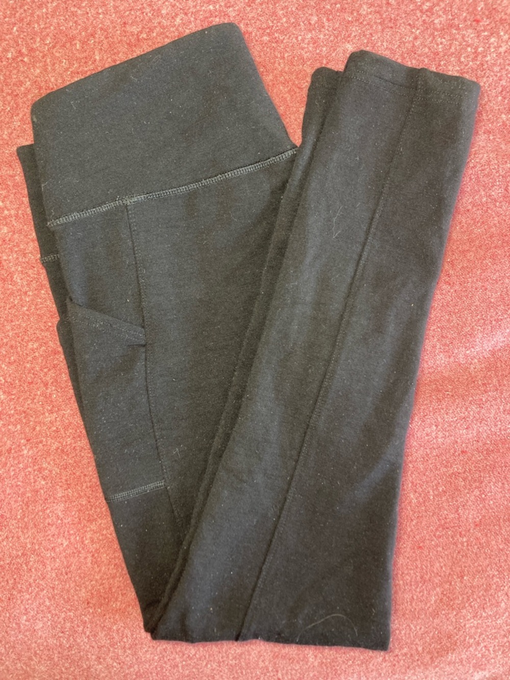 Black Women's Stretch Wool Leggings with Side Pocket